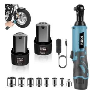 Chave de Catraca Elétrica sem Fio 3/8 com 2 Baterias Dobevi FU-JS018 cor azul