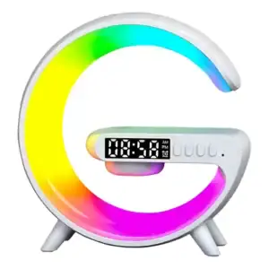 Luminária LED Smart Light Sound Machine Bluetooth Carregador USB Branco
