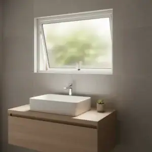 Janela Vitro Banheiro Maxim Ar Alumínio Branco 50x60 L25