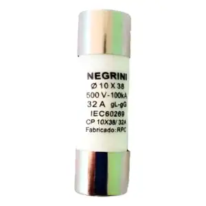 Fusível Cartucho Porcelana 10x38 Gl/gg Retardado - 32a 10 Pç Gama de voltagem 500V