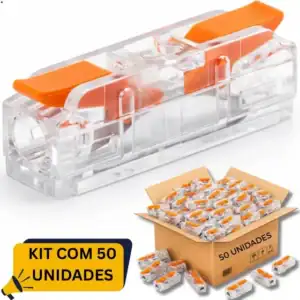 Kit 50 Conector Emenda Rápida De Alavanca 1 Via 32a / 250v Gurumania