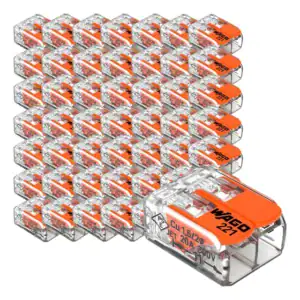 Conector Wago Compacto Emenda 2 Fios Modelo 221-412 50 Peças