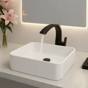 Cuba Vildrex Quadrada 30cm Cerâmica Louça Banheiro Lavabo