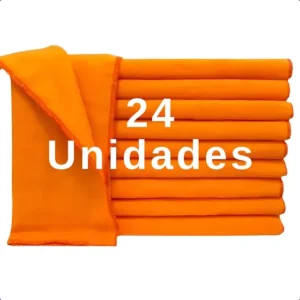 24 Peças Flanela Limpeza Laranja 28x28 Cm Atacado Flanela