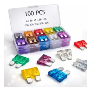 Fusivel Lamina Media Carro Automotivo Kit 100 Pçs Com Estojo