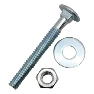 Parafuso Francês 1/4 x 2.1/2" Zincado com Porca e Arruela - 100