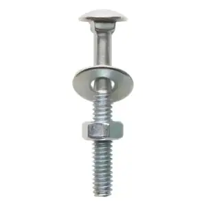 Kit 100 Parafusos Francês 1/4 x 2" Zincado Com Porca e Arruela Aço