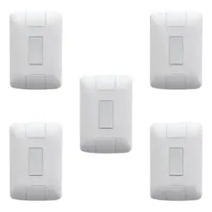 Kit 5 Conjunto 4x2 1 Interruptor Simples Tramontina Aria