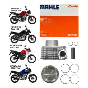 Kit Cilindro Motor Camisa Pistão Aneis Titan Fan Bros 160