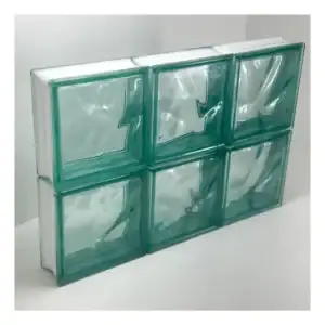 Kit 6 Tijolos Bloco Vidro Verde Transparente 19x19cm