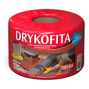 Manta Asfáltica Auto Adesiva Dryko Telhados Terracota 10cm X 10m
