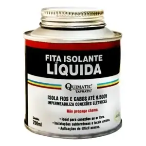 Tapmatic Fita Isolante Líquida Preta 200ml BD1 para Isolamento Elétrico