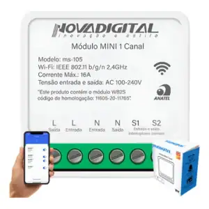 Interruptor Inteligente Wifi Novadigital Mini 1ch 16a Alexa