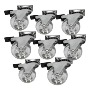 8 Rodinhas Giratorias Moveis Silicone Anti-risco 35mm Trava
