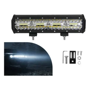 Refletor Led Barra 240w Branco Frio Bivolt Carcaça Preta Ideal Para Veículos Iluminação Off-road