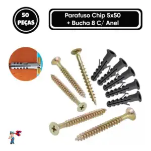 Parafuso Autoperfurante 5mm Aço Carbono Kit 50 Pçs Newfix IvPlast