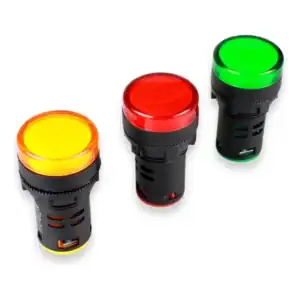 3x Sinaleiro Led Monobloco Din 22mm Comando Luminoso Painel Cor Kit
