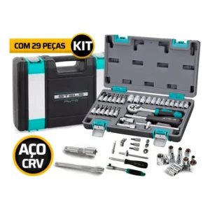 Jogo De Soquete 1/4 Auto Com 29 Peças Stels Cromo-vanadium
