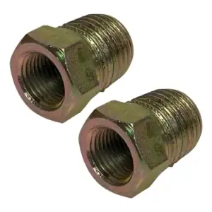 2 Bucha Redução Galvanizada Rosável Aço Macho 3/8x1/4 Fêmea