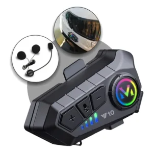 Fone De Ouvido Para Capacete Bluetooth Headset Rgb Sem Fio