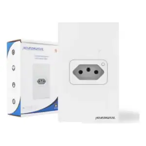 Tomada Inteligente Wifi Novadigital 20A 3 Pinos Compatível Tuya Smart Life Alexa Google 110V 220V Bivolt Branca