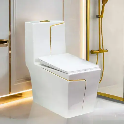 Vaso Sanitário Monobloco Caixa Acoplada Privada Dourado