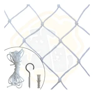 Rede Multifilamento Polietileno Malha Quadrada Branca 1,6m x 1,3m Proteção Segurança