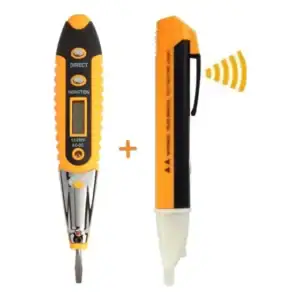 Kit Eletrica Chave Teste Digital + Caneta Detectora Tensão B Basto