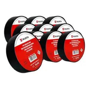 Fita Isolante Preta 18mm X 10m Wurth - Kit C/10 Unidades