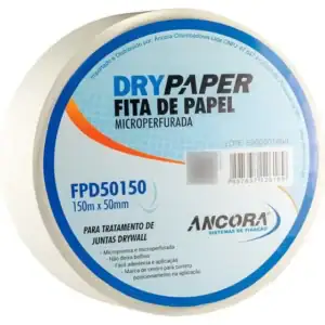 Fita De Papel Para Drywall Microperfurada Ancora 150mx50mm