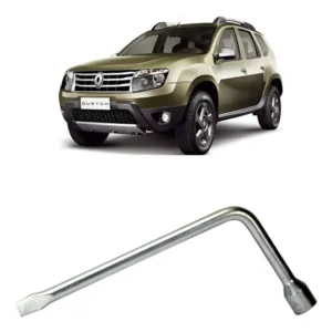 Chave de Roda em L com Espátula 17mm Cinoy Ferro Prata Compatível GM Celta Kwid Logan Saveiro