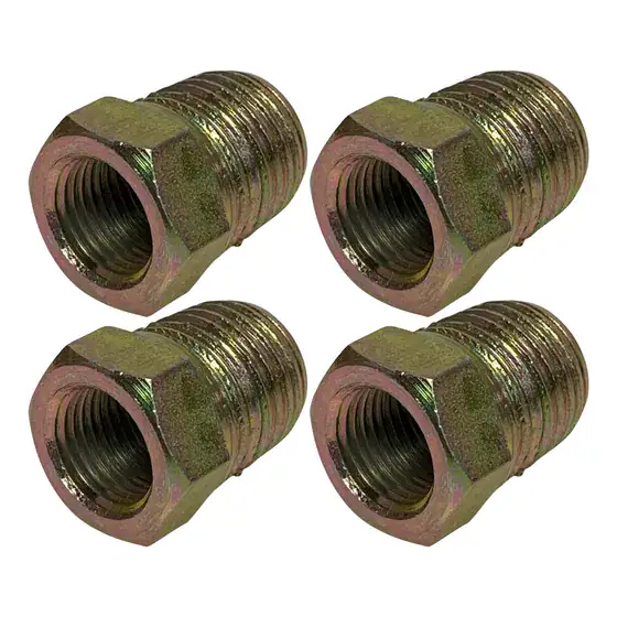 4 Bucha Redução Galvanizada Rosável Aço Macho 1/4x1/8 Fêmea