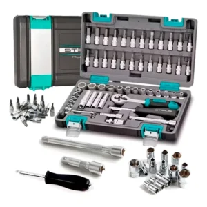 Conjunto de soquete sextavado encaixe 1/4 de 57 peças Stels 1410155