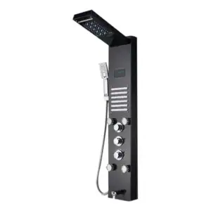 Ducha Vertical Hidro Cascata Led Display Inox Homedeccori