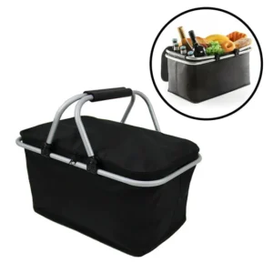 Cesta Térmica Dobrável 30l Para Piquenique E Acampamento Bolsa Cooler Picnic Caixa Sacola Cooler Termico Resistente Compacto Para Praia Garrafas E Latas Mantem Quente Ou Frio