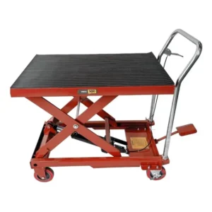 Mesa Hidráulica Pantográfica 500kg Vermelha Ribeiro Modelo RMPI002