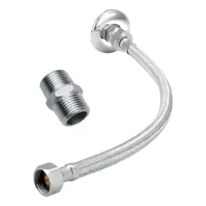 Engate Flexível Trançado Inox 304 Jdm Efata 40cm Prateado C/ Niple