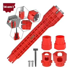 Chave Hidráulica Multifuncional 14 Em 1 Ferramenta Profissional Chave Para Pias Canos E Torneira Com Nível Para Manutenção De Pia Banheiro Cozinha Marca Open Zee