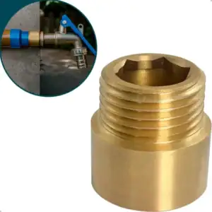 Extensor Mini 13mm Conexão 1/2 Pol Latão Sextavado Interno Alongador Curto Para Instalações Hidráulicas Dona D.cor