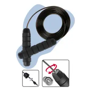Corda De Pular Speed Rope Profissional 3m Rolamento Duplo Cabo De Aço Com Pegadores Emborrachados Ajustável Crossfit Boxe Academia Resistência Agilidade Treino Fitness Alta Velocidade Redfin