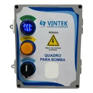 Painel Bomba Poço Wifi 220v Monfásico + Volt E Amperímetro
