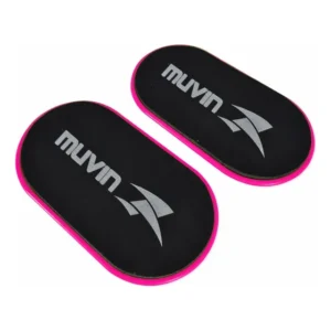Muvin Disco de Deslizamento - 01 Par - Treinamento Funcional - Pilates - Equilíbrio - Exercício - Fortalecimento Muscular - Adominal Core Sliders Plástico de Alta Resistência - Leve Preto/Pink