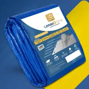 Lona Azul 6x4 100 Micras Polietileno Encerado com Ilhós - Lonas Online