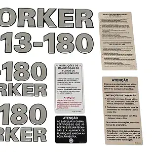 Kit Adesivo Volkswagen 13-180 Emblema Worker Caminhão Cmk43