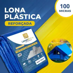Lona Plástica Azul 4x4m Impermeável Proteção UV 100 Micras Lonas Online