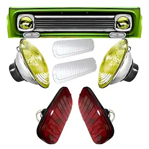 Kit Farol D10 C10 A10 C14 C15 Lente Lanterna Pisca Amarelo