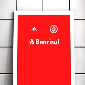 Quadro Camisa Inter Pes Com Vidro E Moldura Tam:a4