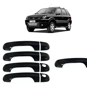 Kit Aplique Preto Das Maçanetas Ecosport 2003 Até 2012