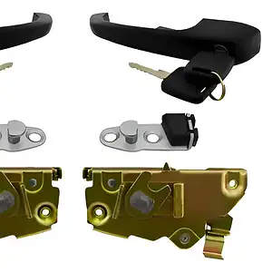 Kit Maçaneta Fechadura Batente Porta Diant Kombi Caminhão Vw