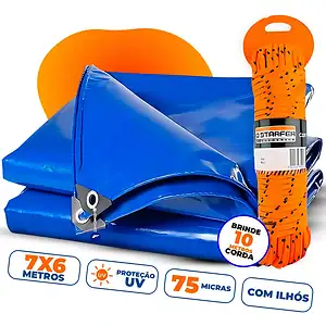 Lona Caminhão Reforçada 7x6 Piscina Agricultura + Corda 10m